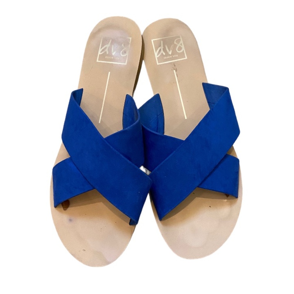 Dolce Vita dv8 Sandals Blue
Microsuede Strapped Flat Size 10